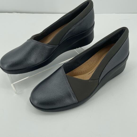 Clark’s Women’s Suttyn Walk Wedge Slip-On Shoes, Black, Sz. 7M Comfort Office - Picture 3 of 14